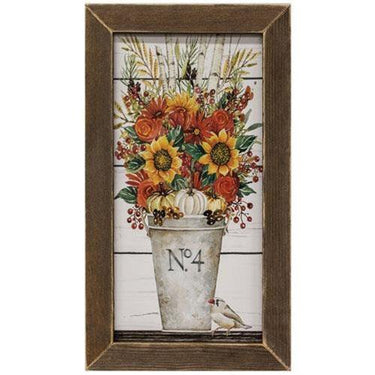 Fall Arrangement Print Brown Stain Frame - The Fox Decor